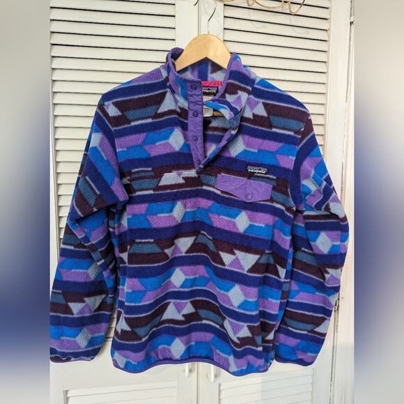 Patagonia Synchilla Snap T Fleece Pullover Guatemalan Tango Aztec Size Small - Picture 5 of 6